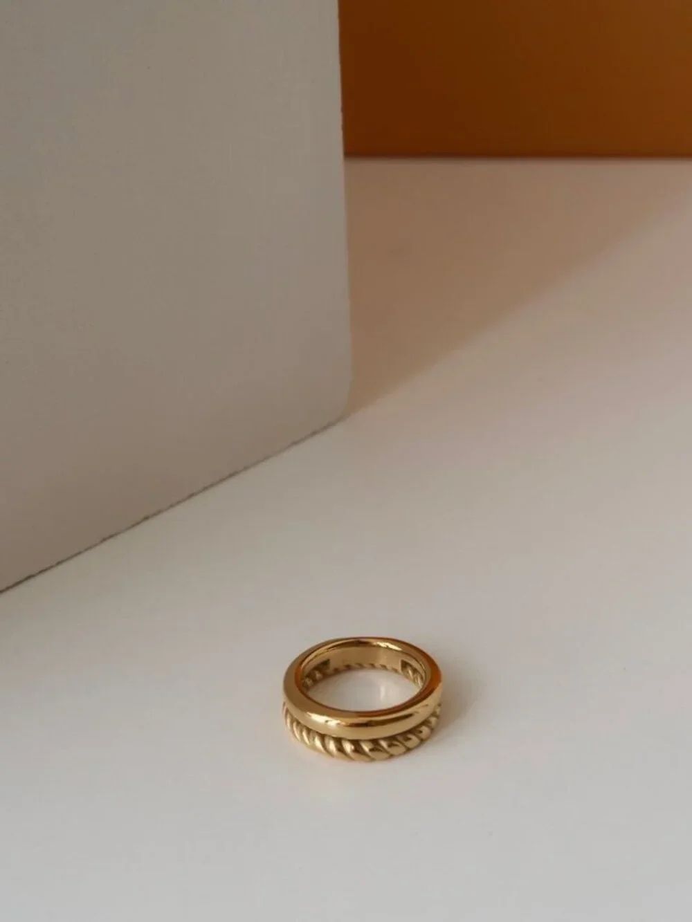 NEW 18K Gold Plated Double Layer Open Ring 0